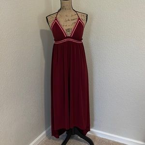EXPRESS brand maroon and pink maxi dress sz. M